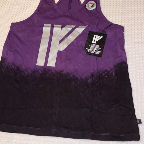 NEW! IRON FIST ATHLETIC Graphic Print Tank Top SMALL Purple Black Racerback - Picture 5 of 9